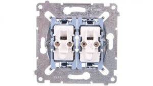 Simon 54 Łącznik schodowy podwójny z podświetleniem mechanizm 10AX 250V, szybkozłącza, SW6/2XLM