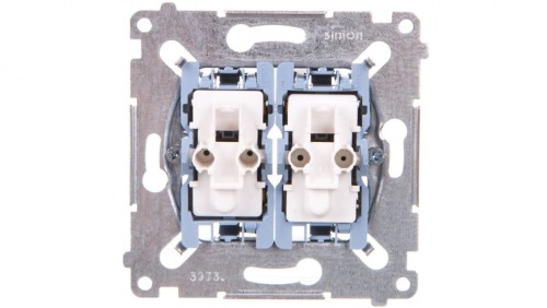 Simon 54 Łącznik schodowy podwójny z podświetleniem mechanizm 10AX 250V, szybkozłącza, SW6/2XLM