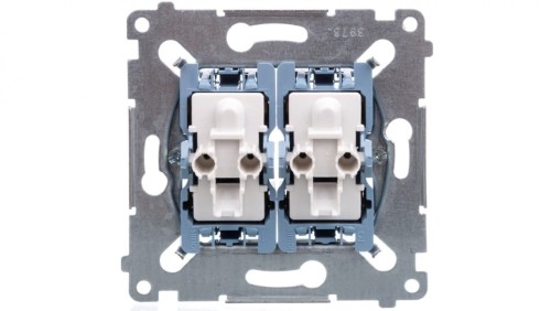 Simon 54 Łącznik krzyżowy podwójny mechanizm 10AX 250V, szybkozłącza, SW7/2XM