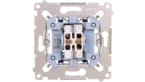Simon 54 Łącznik żaluzjowy trójpozycyjny 1-0-2 mechanizm 250A 250V, szybkozłącza, SZW1KM