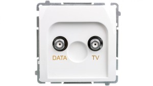 Simon Basic Gniazdo TV-DATA typ F 5-1000 MHz białe BMAD1.01/11
