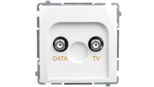Simon Basic Gniazdo TV-DATA typ F 5-1000 MHz białe BMAD1.01/11