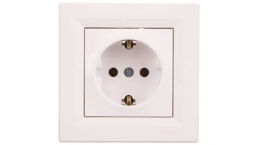 Asfora Gniazdo pojedyncze z/u SCHUKO białe EPH2900121