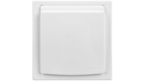 Gniazdo pojedyncze Asfora SCHUKO IP44 białe z ramką EPH3100321