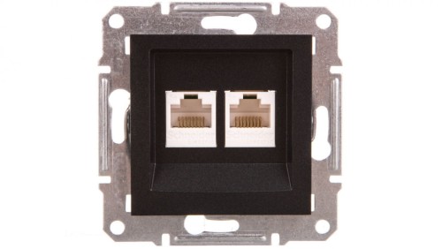ASFORA Gniazdo komputerowe 2x kat.5e UTP bez ramki antracyt EPH4400171
