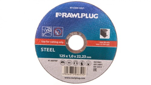 Tarcza korundowe do cięcia i szlifowania stali stopowych 125x22,23mm RT-CDM-125/1