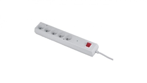 Listwa przeciwprzepięciowa PS-5P 5-gniazd z/u 10A 5m /OMY 3x1/ biała