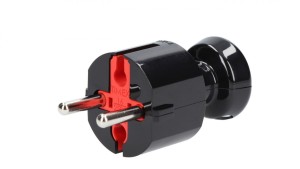 Wtyczka prosta b/u 16A 2P 250V czarna WT-4 CZ