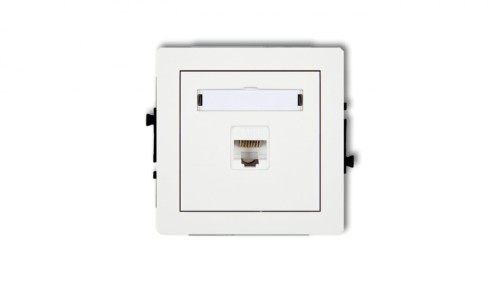 DECO Mechanizm gniazda komputerowego pojedynczego 1xRJ45, kat. 6, 8-stykowy, biały mat 25DGK-3