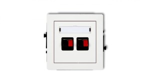 DECO Mechanizm gniazda głośnikowego podwójnego, biały mat 25DGG-2