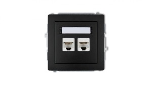 DECO Gniazda komputerowe podwójne 2xRJ45, kat. 5e, 8-stykowy czarny mat 12DGK-2