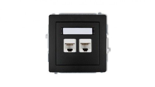 DECO Gniazda komputerowe podwójne 2xRJ45, kat. 5e, 8-stykowy czarny mat 12DGK-2