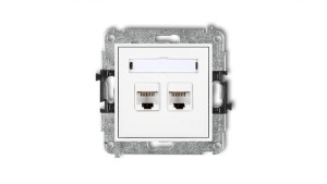 MINI Gniazda komputerowe podwójne 2xRJ45, kat. 5e, 8-stykowy biały MGK-2