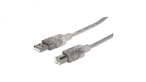 Kabel USB 2.0 AM-BM 5m do Drukarki Srebrny Ekranowany