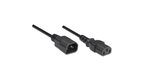 Przedłużacz kabel Zasilający Iec320 C14 Na C13 10A 1M Czarny ICOC 03-NC-01
