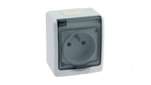 BETA Gniazdo pojedyncze 2P+Z IP44 dymne D.3110G/1