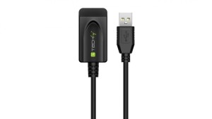 Kabel Przedłużacz Aktywny USB 2.0 A-A M/F 20m Czarny