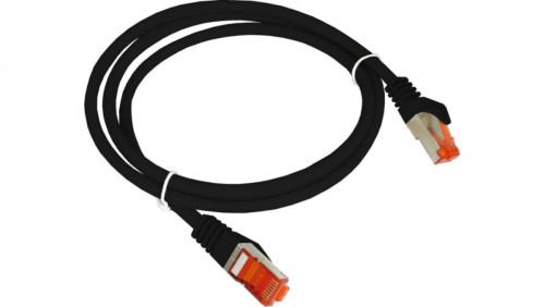 Patch-cord F/UTP kat.6 PVC 1.0m czarny KKS6CZA1.0