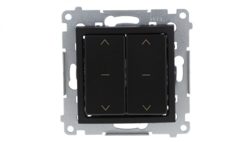 Simon 54 Łącznik roletowy podwójny (moduł) 10A 250V szybkozłącza. W komplecie z pierścieniem dekoracyjnym czarny mat DZW2.01/49