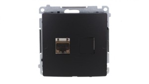 Simon Basic Gniazdo komputerowe RJ45, kat. 6, pojedyncze ekranowane z przesłoną przeciwkurzową (moduł). czarny BM61E.01/49