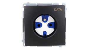 Simon Basic Gniazdo wtyczkowe DATA z uziemieniem i kluczem uprawniającym (moduł) 16A, 250V, zaciski śrubowe czarny BMGD1.01/49