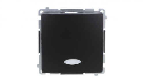 Simon Basic Łącznik jednobiegunowy z podświetleniem LED (moduł) 10AX, 250V, szybkozłącza, czarny BMW1L.01/49