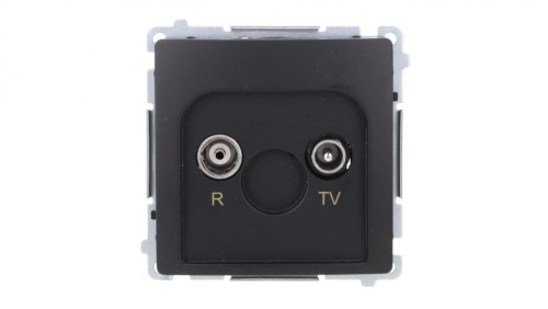 Simon Basic Gniazdo antenowe R-TV przelotowe 10 dB (moduł), 1x wejście: 5–862 MHz czarny BMZAP10/1.01/49