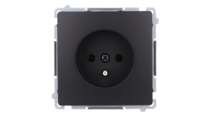 Simon Basic Gniazdo wtyczkowe z uziemieniem (moduł) 16A, 250V, zaciski śrubowe czarny BMGZ1.01/49
