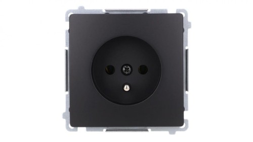 Simon Basic Gniazdo wtyczkowe z uziemieniem (moduł) 16A, 250V, zaciski śrubowe czarny BMGZ1.01/49