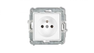 MINI Mechanizm gniazda pojedynczego z uziemieniem 2P+Z (bez przesłon torów prądowych) biały mat 25MGP-1z