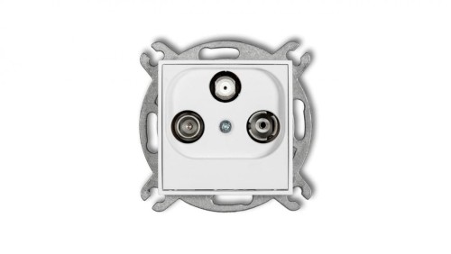 MINI Mechanizm gniazda abonenckiego RTV-SAT końcowego 1,5dB biały mat 25MGS