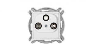MINI Mechanizm gniazda abonenckiego 2 wyjścia SAT + TV biały mat 25MGSN