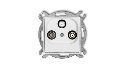 MINI Mechanizm gniazda abonenckiego 2 wyjścia SAT + TV biały mat 25MGSN
