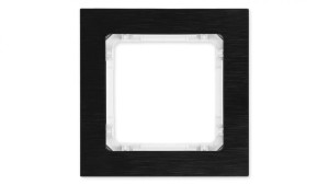 DECO Ramka uniwersalna pojedyncza - aluminium szczotkowane (ramka: czarna spód: biały) 12-0-DRA-1