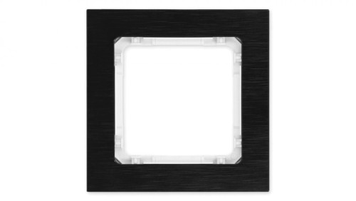 DECO Ramka uniwersalna pojedyncza - aluminium szczotkowane (ramka: czarna spód: biały) 12-0-DRA-1