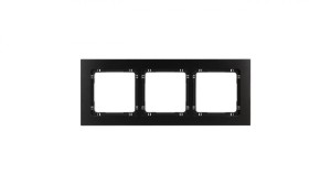 DECO Ramka uniwersalna potrójna - aluminium szczotkowane (ramka: czarna spód: czarny) 12-12-DRA-3