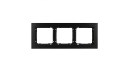 DECO Ramka uniwersalna potrójna - aluminium szczotkowane (ramka: czarna spód: czarny) 12-12-DRA-3