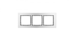 DECO Ramka uniwersalna potrójna - aluminium szczotkowane (ramka: srebrna spód: grafitowy) 7-11-DRA-3