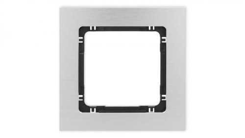 DECO Ramka uniwersalna pojedyncza - aluminium szczotkowane (ramka: srebrna spód: czarny) 7-12-DRA-1