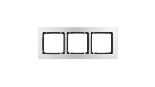 DECO Ramka uniwersalna potrójna - aluminium szczotkowane (ramka: srebrna spód: czarny) 7-12-DRA-3