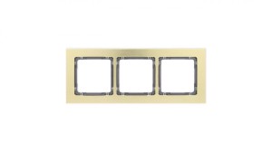DECO Ramka uniwersalna potrójna - aluminium szczotkowane (ramka: kolor mosiężny spód: grafitowy) 8-11-DRA-3