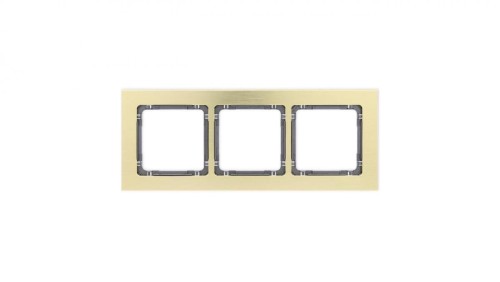 DECO Ramka uniwersalna potrójna - aluminium szczotkowane (ramka: kolor mosiężny spód: grafitowy) 8-11-DRA-3