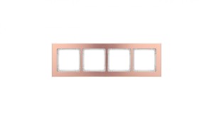 DECO Ramka uniwersalna poczwórna - aluminium szczotkowane (ramka: kolor miedziany spód: biały) 9-0-DRA-4