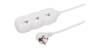 Przedłużacz 3-gniazdowy, 1,5m biały, 3x1,0mm OWY 34315