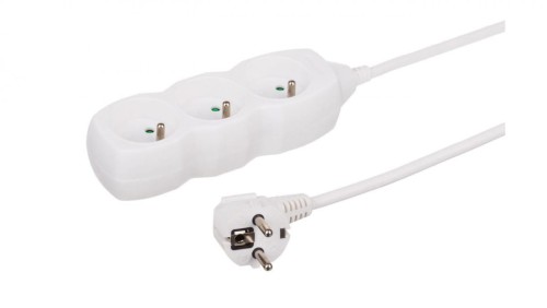 Przedłużacz 3-gniazdowy, 1,5m biały, 3x1,0mm OWY 34315