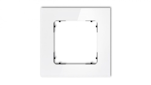 ICON Ramka uniwersalna pojedyncza kwadratowa - efekt szkła (ramka: biała spód: czarny) 0-12-IRSK-1