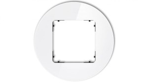 ICON Ramka uniwersalna pojedyncza okrągła - efekt szkła (ramka: biała spód: czarny) 0-12-IRSO-1