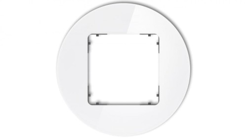ICON Ramka uniwersalna pojedyncza okrągła - efekt szkła (ramka: biała spód: grafitowy mat) 0-28-IRSO-1