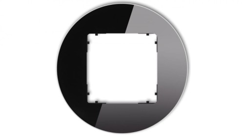 ICON Ramka uniwersalna pojedyncza okrągła - efekt szkła (ramka: czarna spód: czarny) 12-12-IRSO-1