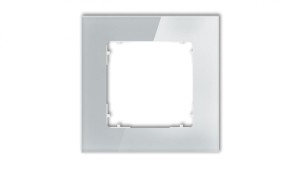 ICON Ramka uniwersalna pojedyncza kwadratowa - efekt szkła (ramka: szara spód: biały) 15-0-IRSK-1